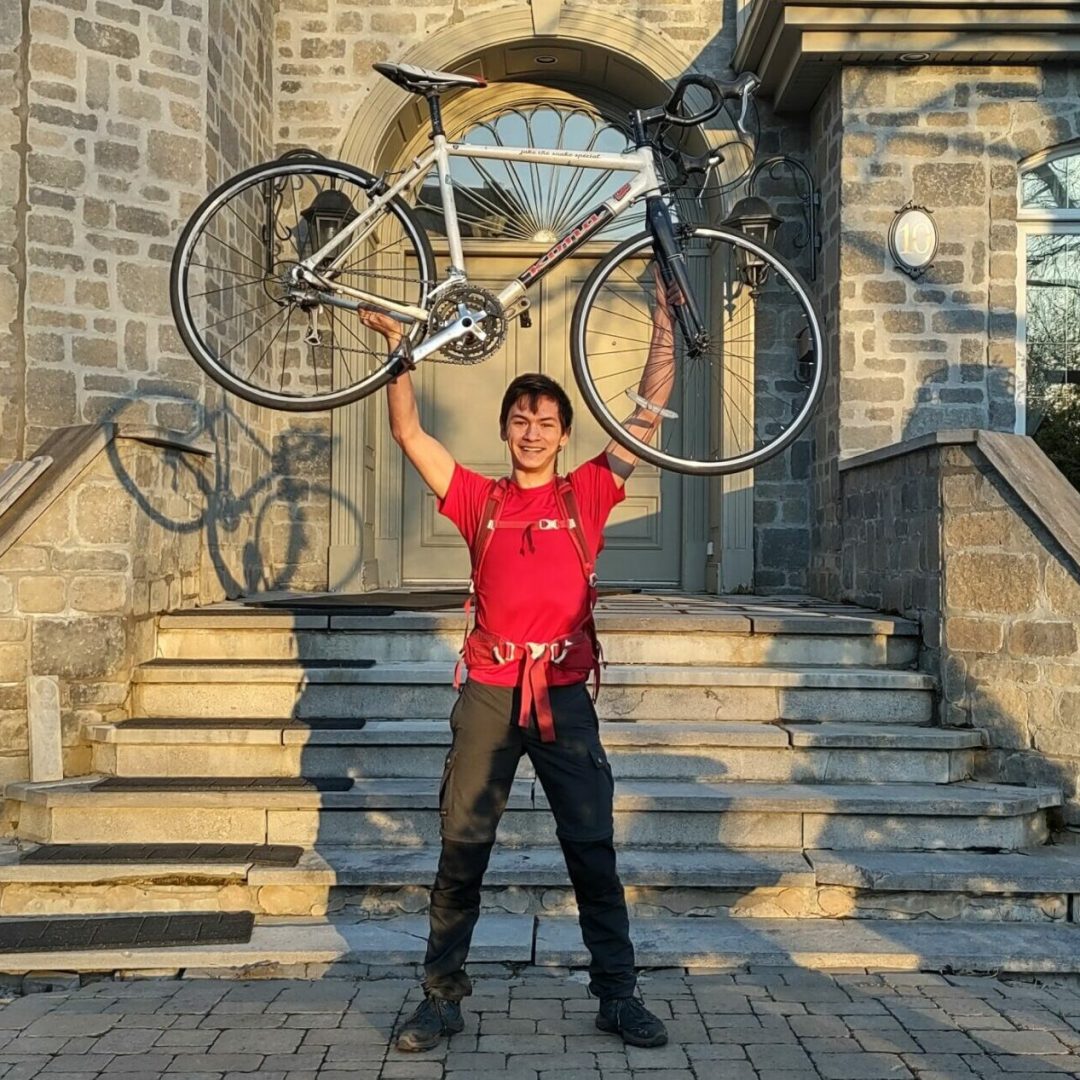 pic 4 Armand with is bike at home in Montreal
